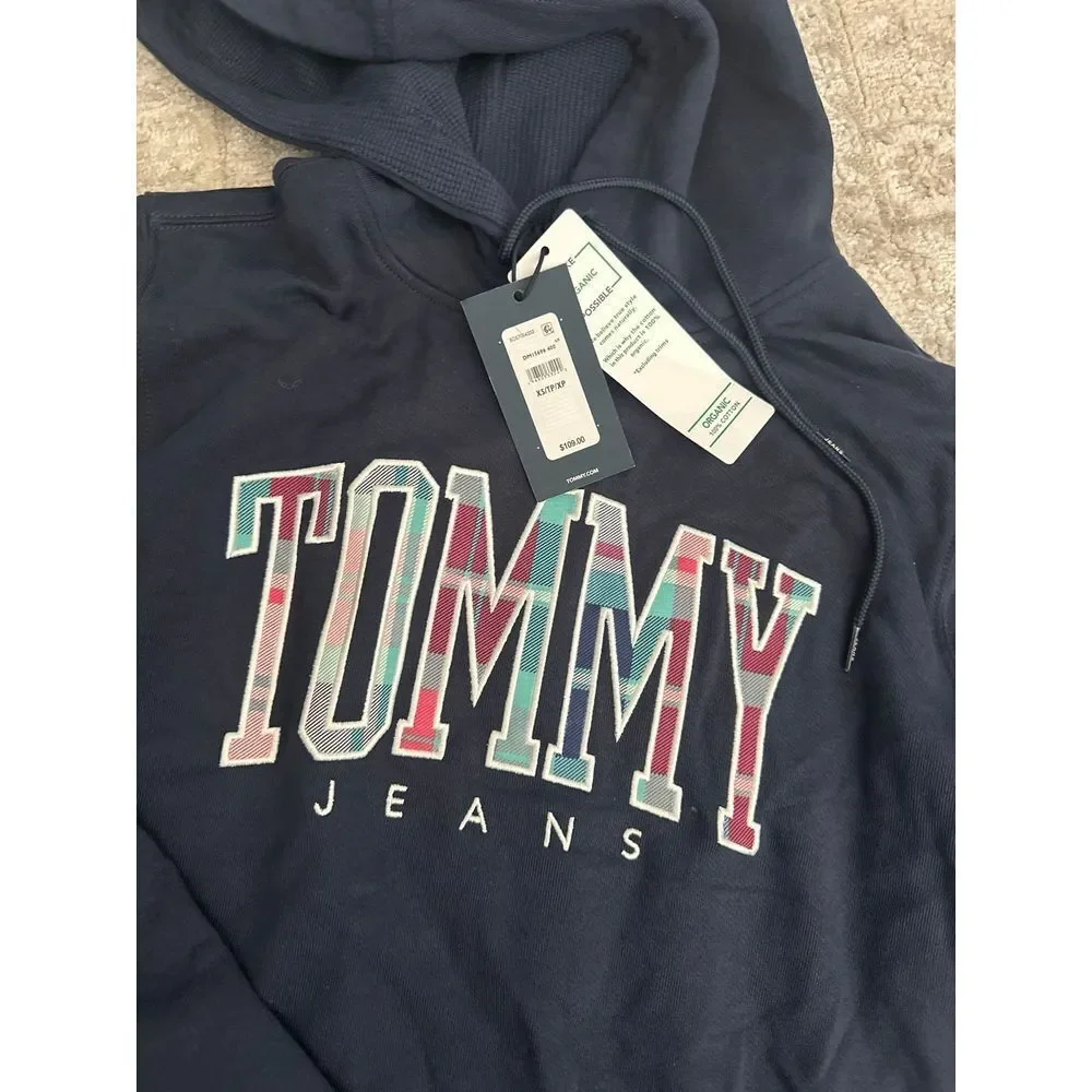 Tommy‎ jeans hoodie Plaid XS NWT - Picture 2 of 2